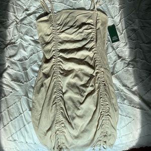 Nude ruched dress